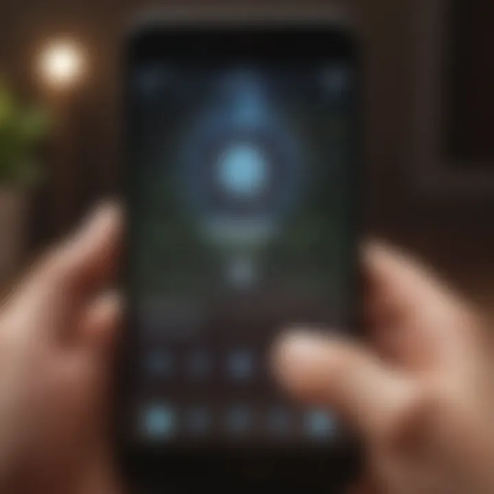 Close-up of a smartphone displaying a meditation app