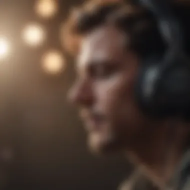 The Transformative Power of Music An individual immersed in music with headphones, showcasing deep concentration
