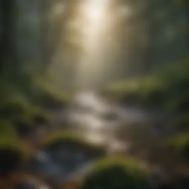 The Harmony of Nature and Sound A serene landscape with sound waves represented visually