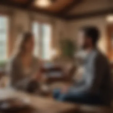 Effective Communication in Relationships A cozy indoor setting depicting a couple engaging in an open conversation with supportive body language.