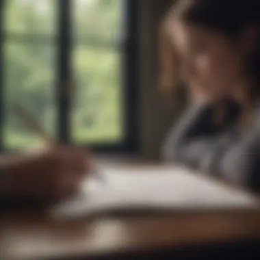 Reflective Journaling A thoughtful individual journaling their feelings