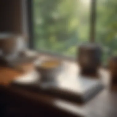Reflective Writing for Healing An open journal with a pen and a warm cup of tea