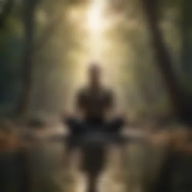 A person meditating in a peaceful environment.