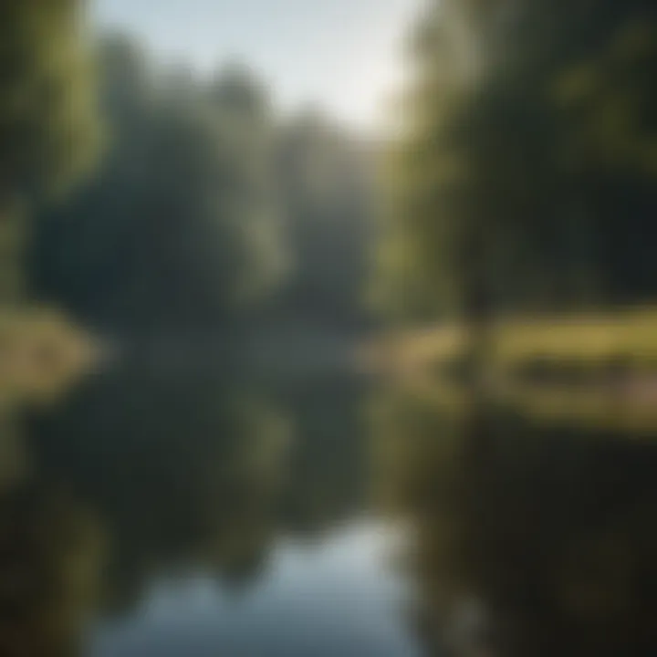 A person contemplating by a tranquil lake