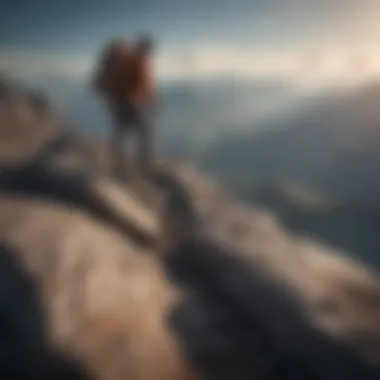 Reaching New Heights A mountain climber reaching the summit, symbolizing achievement over obstacles.