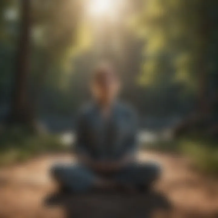 A person meditating in a tranquil setting