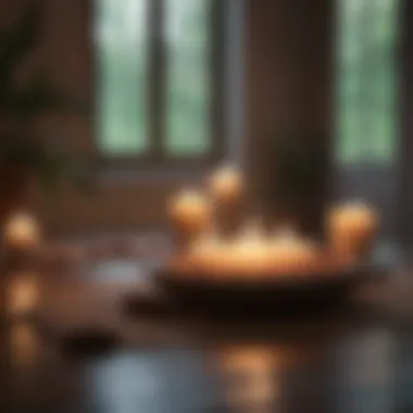 A meditation space with candles and calming elements, promoting mindfulness.