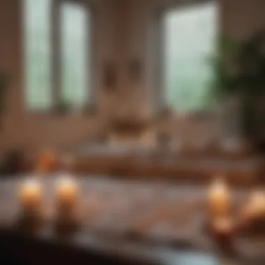 Creating a Sanctuary for Self-Discovery A peaceful meditation space adorned with candles and soft textiles