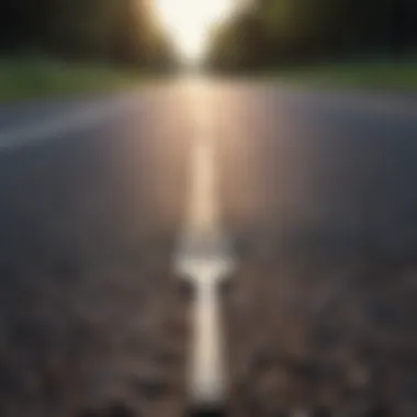 A person looking at a fork in the road