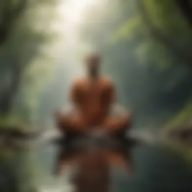 Finding Calm Through Mindfulness A person meditating in a tranquil setting, representing mindfulness