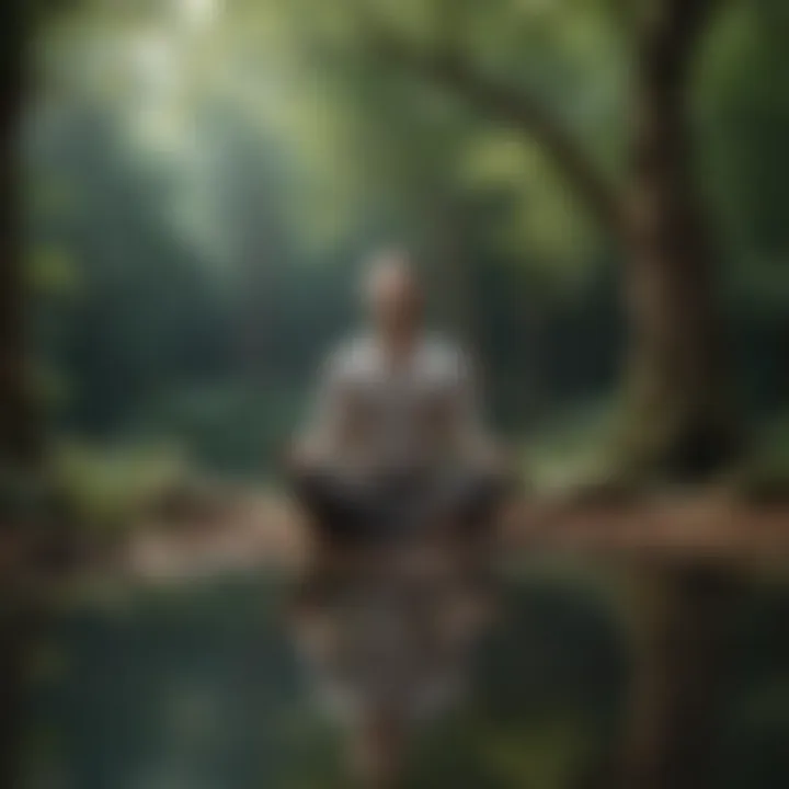 A person meditating in a tranquil environment symbolizing mindfulness.