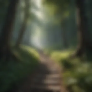 Pathway leading into a forest representing life's journey