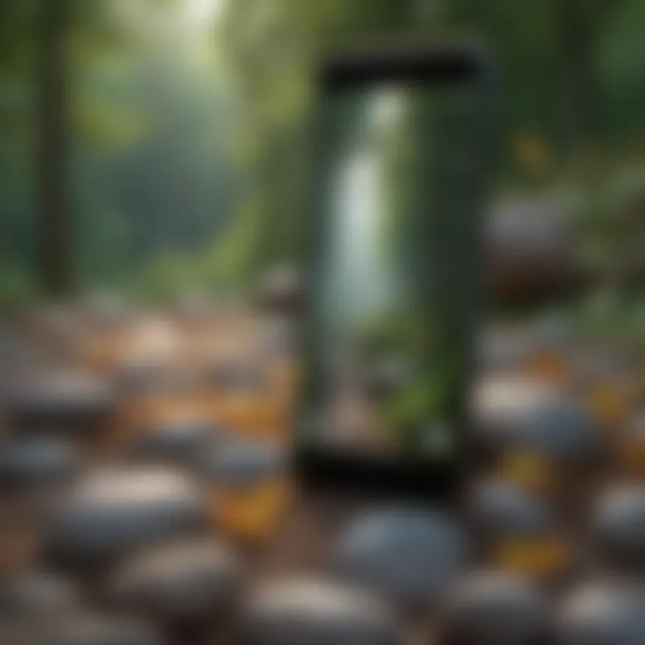 Mindfulness app interface showcasing serene landscapes