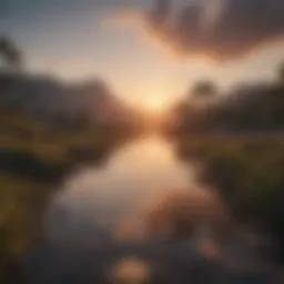 A serene landscape with a sunrise symbolizing new beginnings and hope