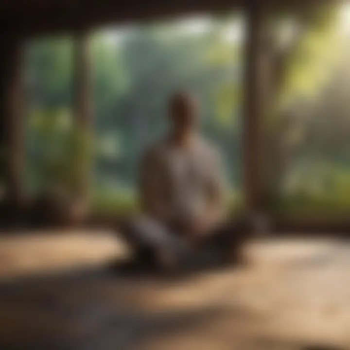 A person practicing mindfulness meditation in a peaceful setting