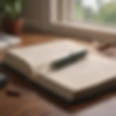 A close-up of a journal and pen symbolizing self-reflection