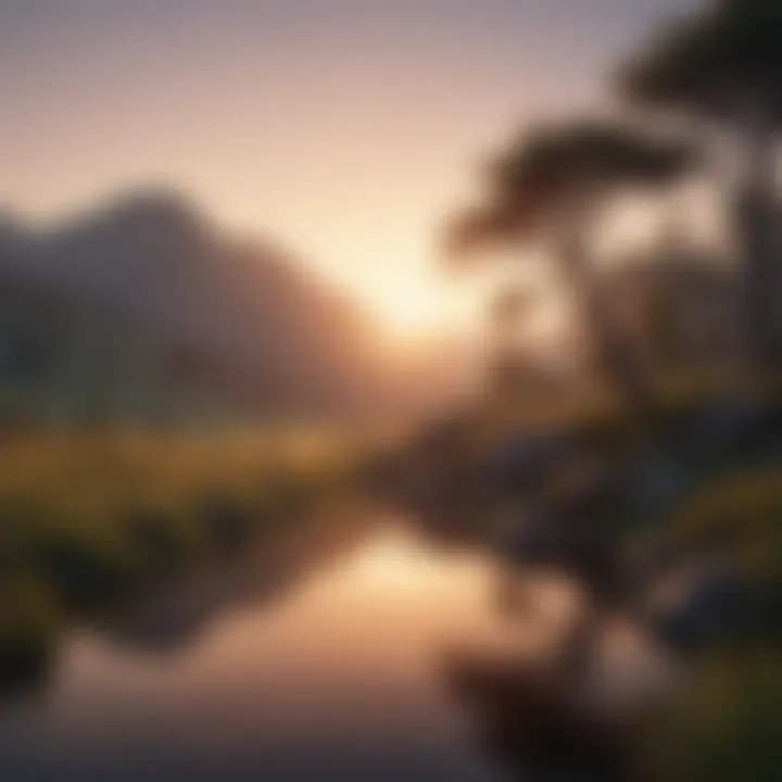 A tranquil landscape at dawn symbolizing new beginnings