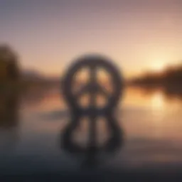 A serene landscape at dawn symbolizing peace and tranquility.