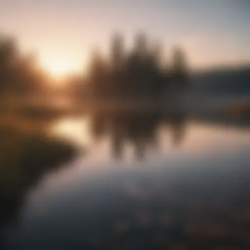 A serene landscape depicting a sunrise over a tranquil lake, symbolizing new beginnings.