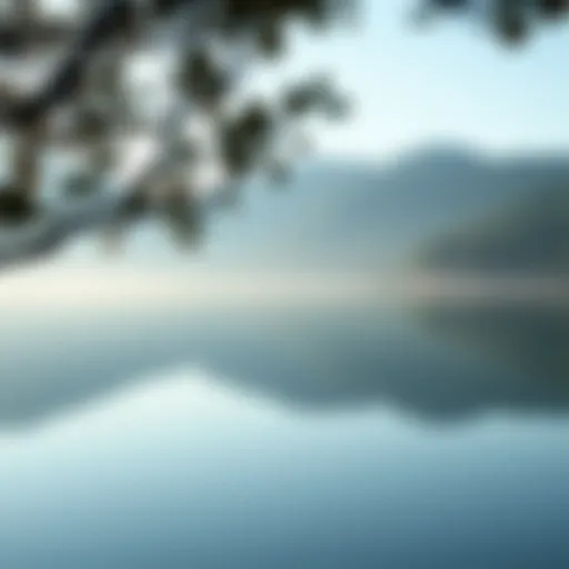 A serene landscape reflecting on calm water