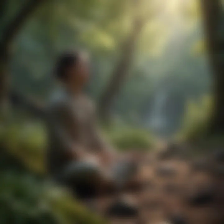 A person meditating in nature, embodying mindfulness