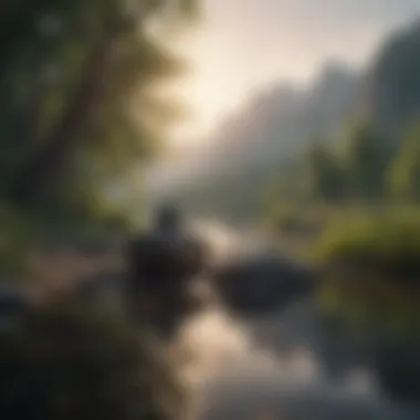 Embracing Tranquility A serene landscape representing tranquility and mindfulness
