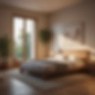 Tranquil Bedroom Setting for Meditation A tranquil bedroom setting designed for meditation