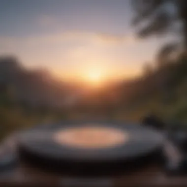 Diverse Genres for Tranquility A collection of vinyl records showcasing various music genres for stress relief