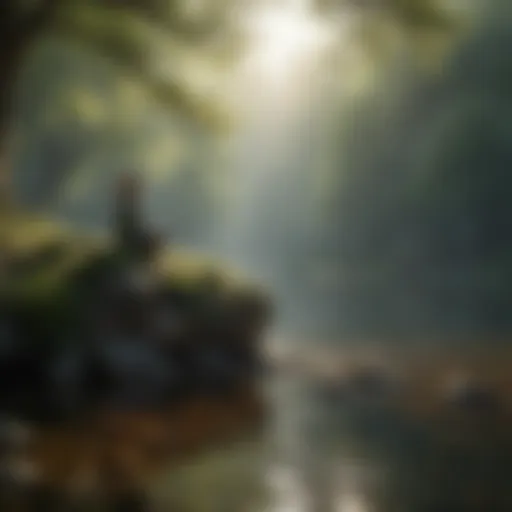 A serene nature scene illustrating mindfulness