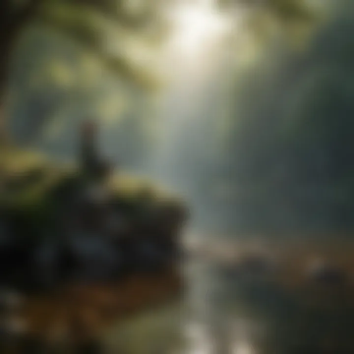A serene nature scene illustrating mindfulness
