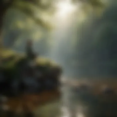 Mindfulness in Nature A serene nature scene illustrating mindfulness