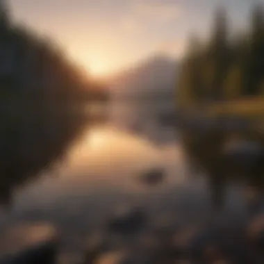Finding Peace Amidst Anger A serene landscape depicting a calm lake at sunset