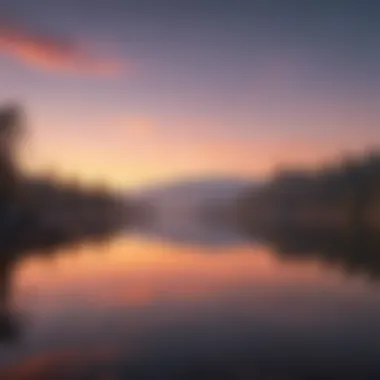 Serenity at Sunrise A serene sunrise over a calm lake reflecting vibrant colors.