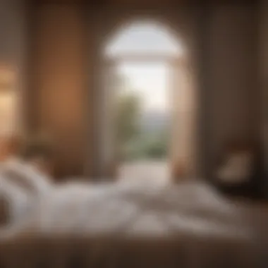 A Peaceful Awakening Serene sunrise illuminating a peaceful bedroom