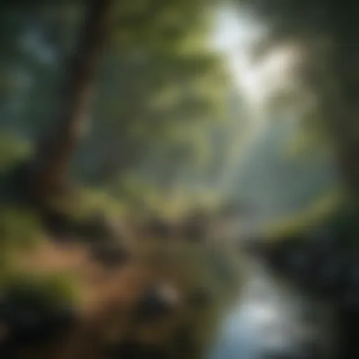 A serene landscape promoting calmness