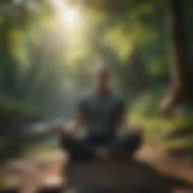 A calm individual practicing meditation in nature