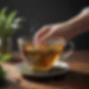 A close-up of a cup of herbal tea representing self-care