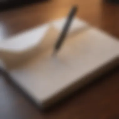 An open notebook with a pen symbolizing reflection and planning