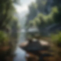 A serene landscape showcasing tranquility and nature