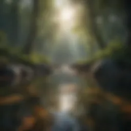 A serene landscape depicting tranquility
