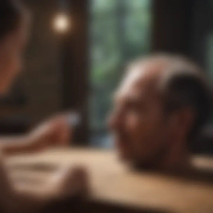 A calm dialogue scene showcasing constructive communication
