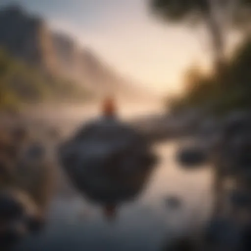 A serene landscape promoting mindfulness and calmness