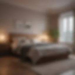 Serene bedroom environment with soft lighting