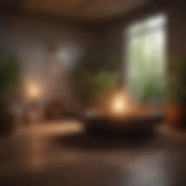 A Calming Relaxation Space A calming space adorned with soft lighting and natural elements.