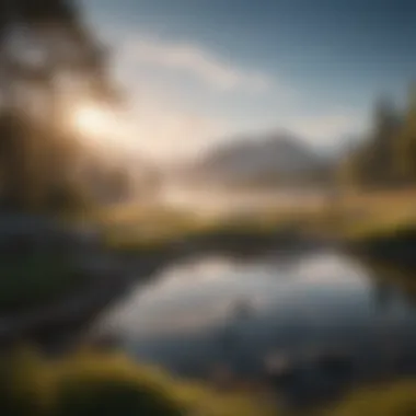 Serene Landscape of Tranquility A serene landscape illustrating tranquility and peace.