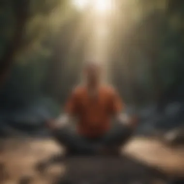 A person meditating with focus