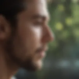 A thoughtful person reflecting on their habits