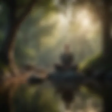 A person meditating in a tranquil setting