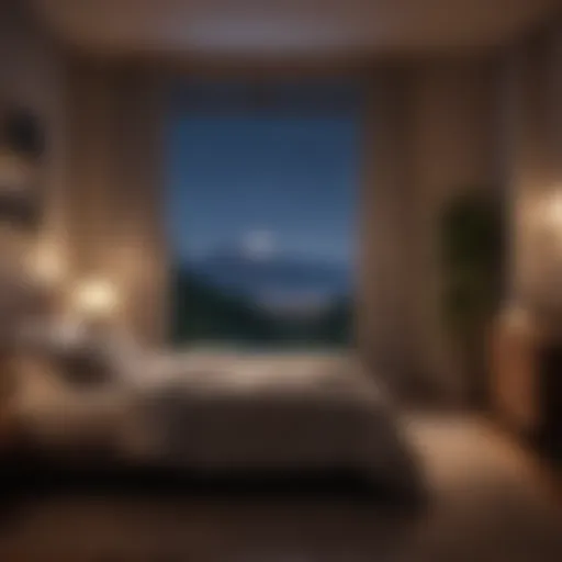 Calm bedroom atmosphere with dim lighting