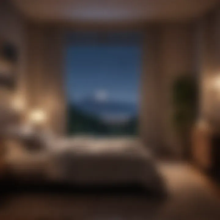 Calm bedroom atmosphere with dim lighting